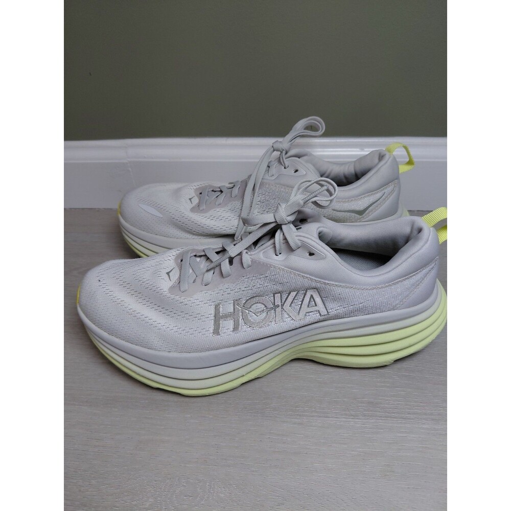 Size 10B- Hoka One One HOKA Bondi 8 Nimbus Cloud Luminary Green Women's Sneakers